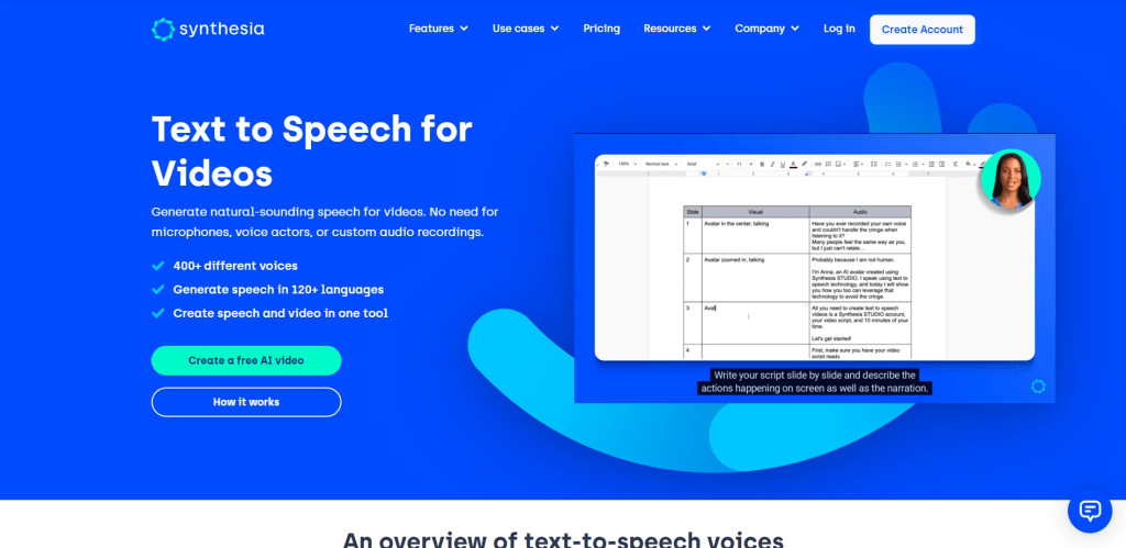 Synthesia AI speech generator and videos