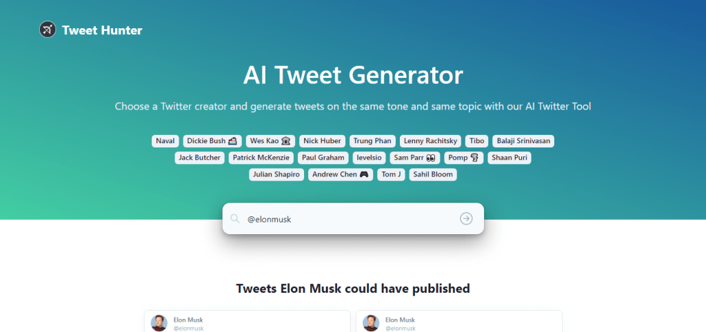 Tweet Hunter - AI Tweet generators