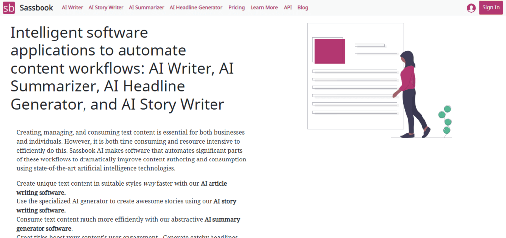 SassBook ai homepage