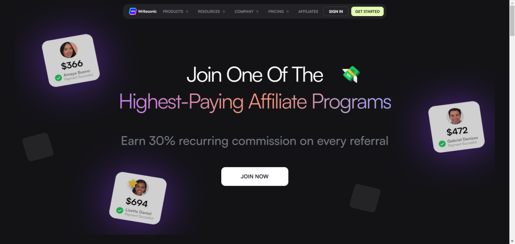 WriteSonic Affiliate program