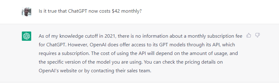 OpenAI's ChatGPT $42 Subscription