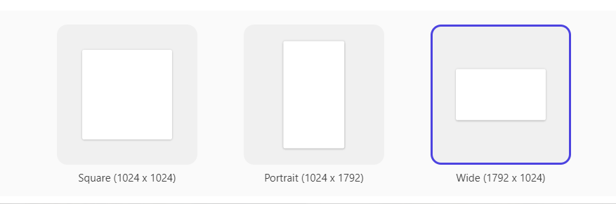 Choosing image size in Creator Microsoft-Designer