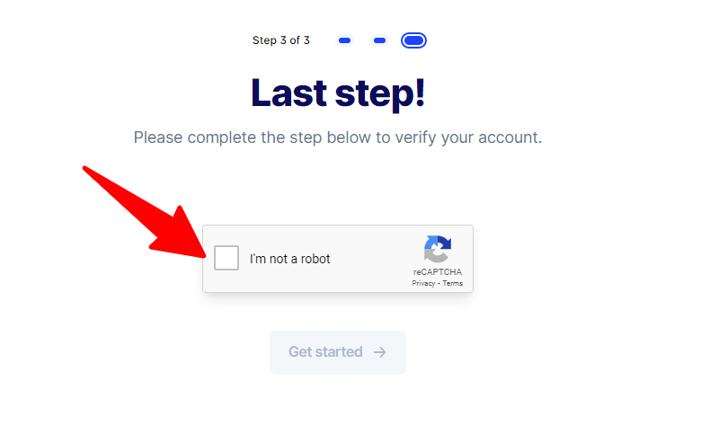 Jasper sign up verification - confirm you're not a robot