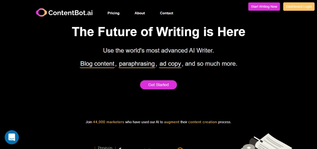 Contentbot AI homepage