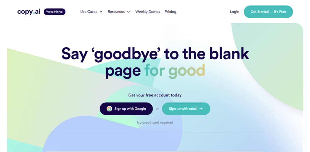 copy ai homepage