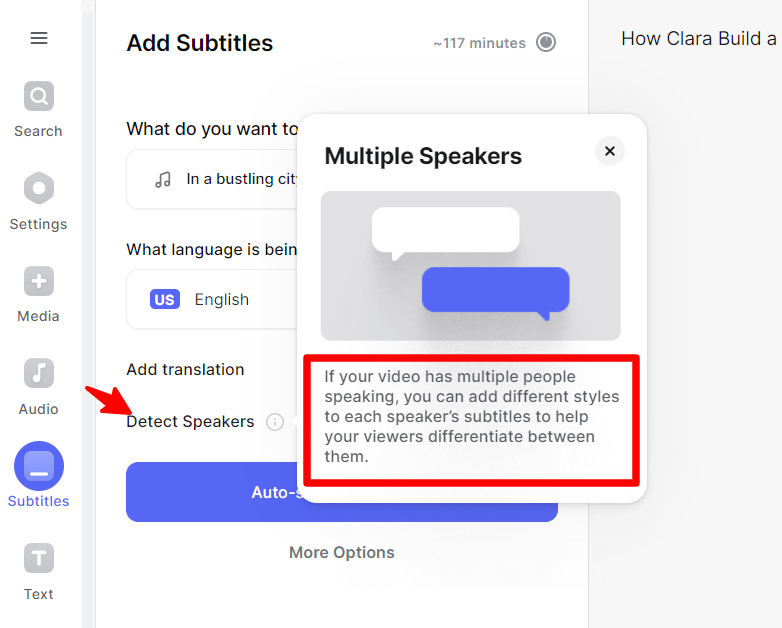 Detect Speakers Subtitles - VEED