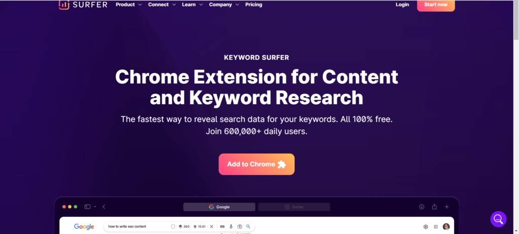 Keyword Surfer SEO Chrome Extension