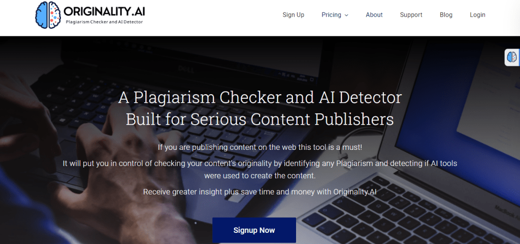 Originalty.ai - website homepage