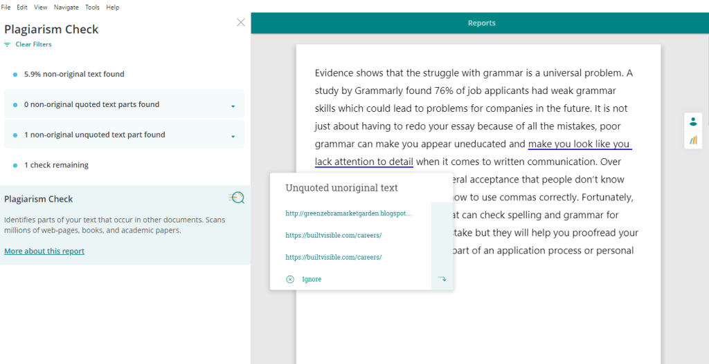 plagiarism checks with pro writing aid