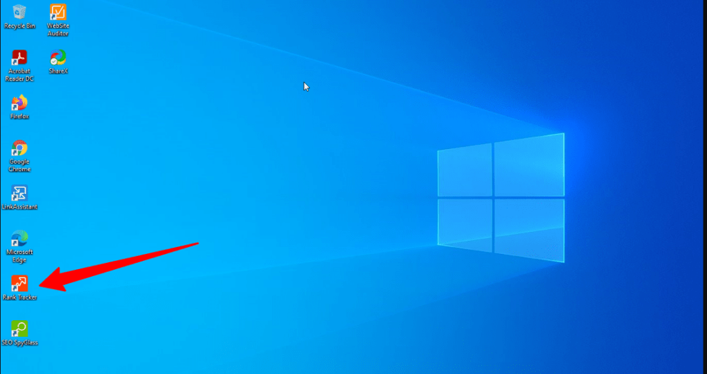 rank tracker icon on windows 10 homepage