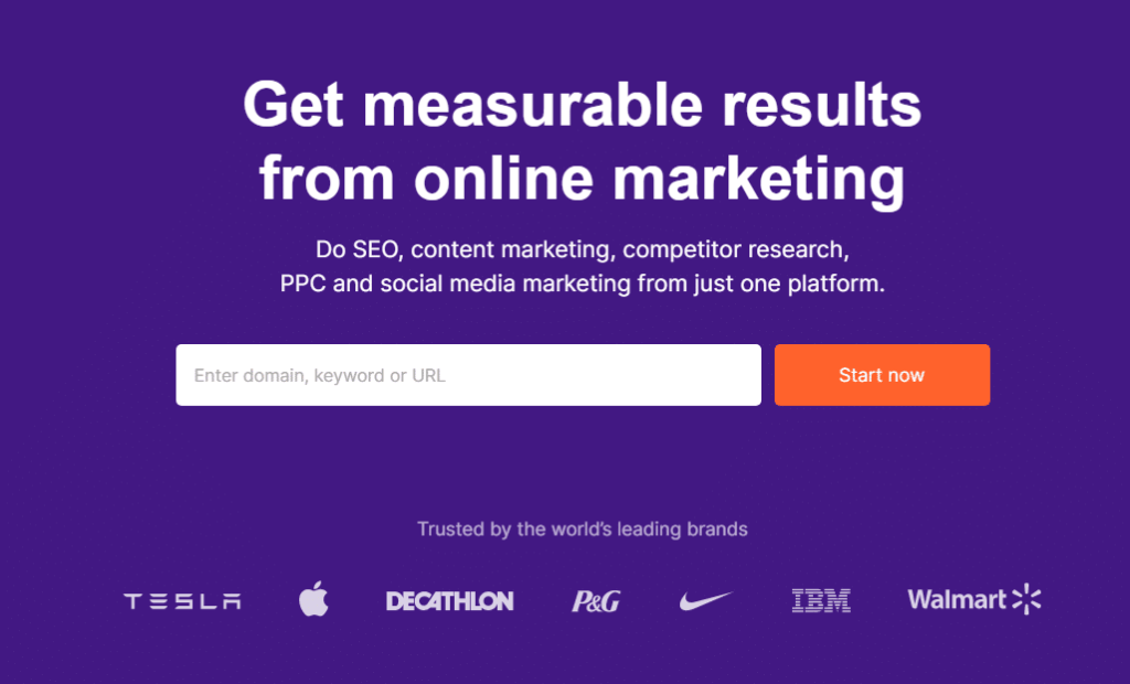 SEMrush homepage