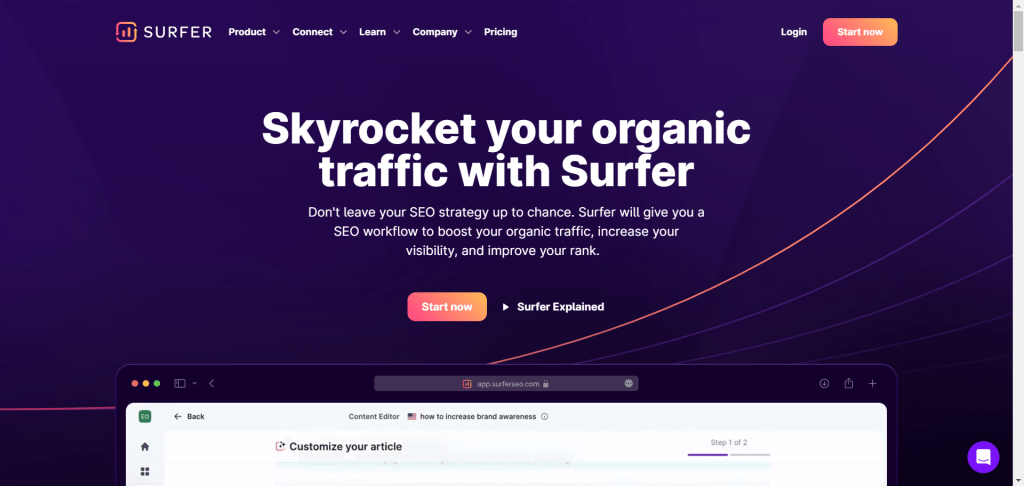 Surfer SEO AI - Website Homepage