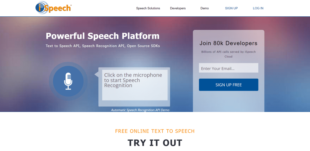 iSpeech text to speech