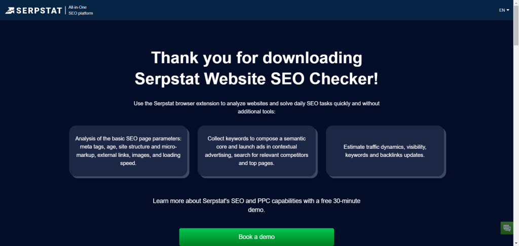 SERPstat - SEO Website Checker extension