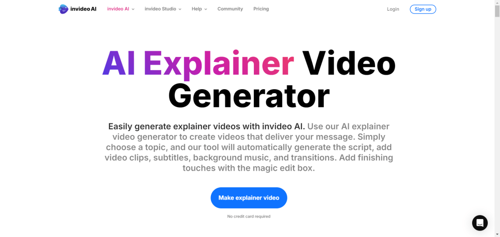 Invideo - AI Video explainer software