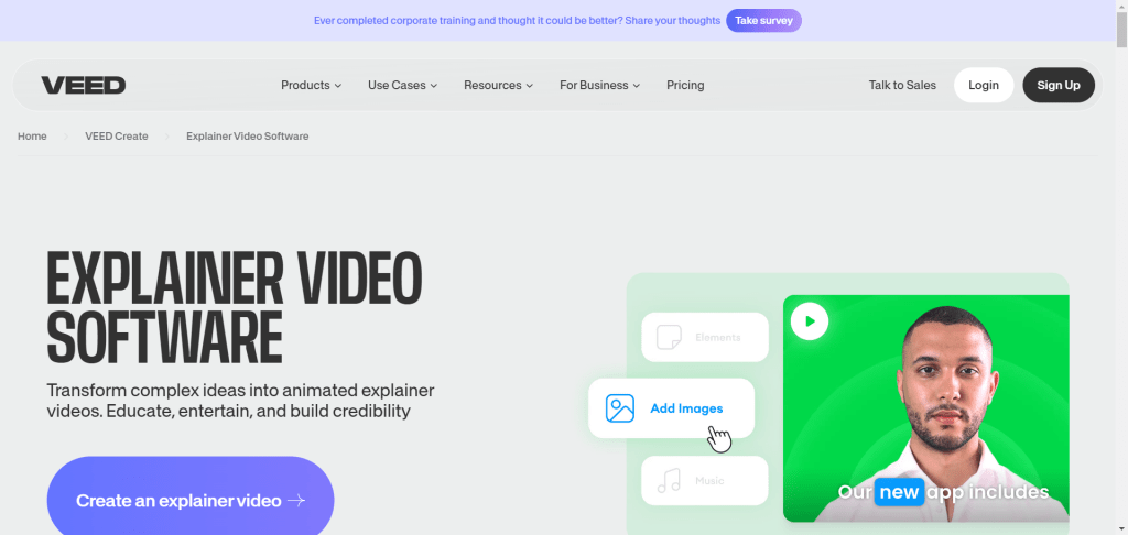 Veed - Video explainer software